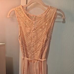 Elegant Lace Peach Dress